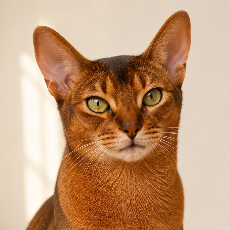 Abyssinian cat close-up portrait