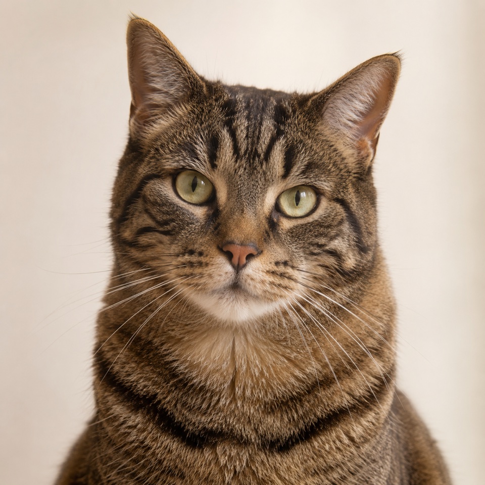 American Bobtail cat close-up portrait