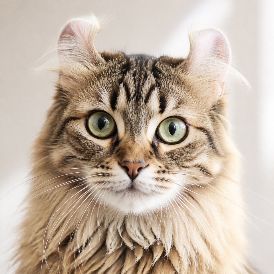 American Curl cat close-up portrait