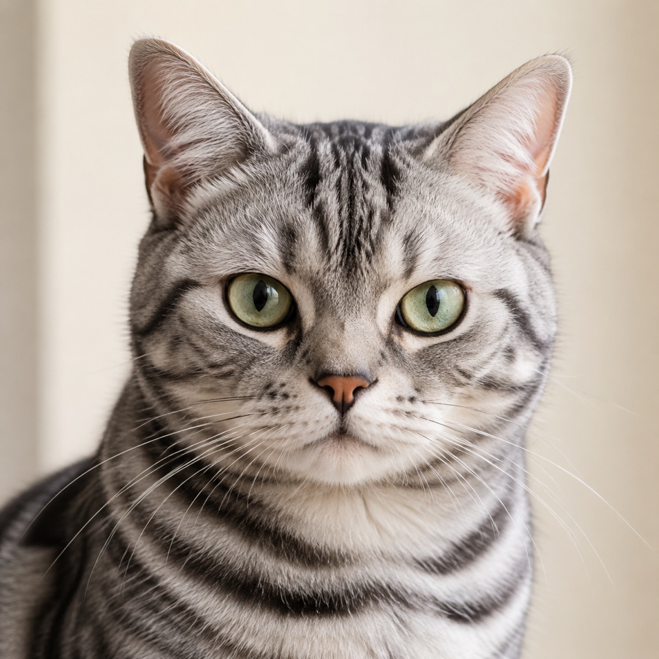 American Shorthair cat close-up portrait