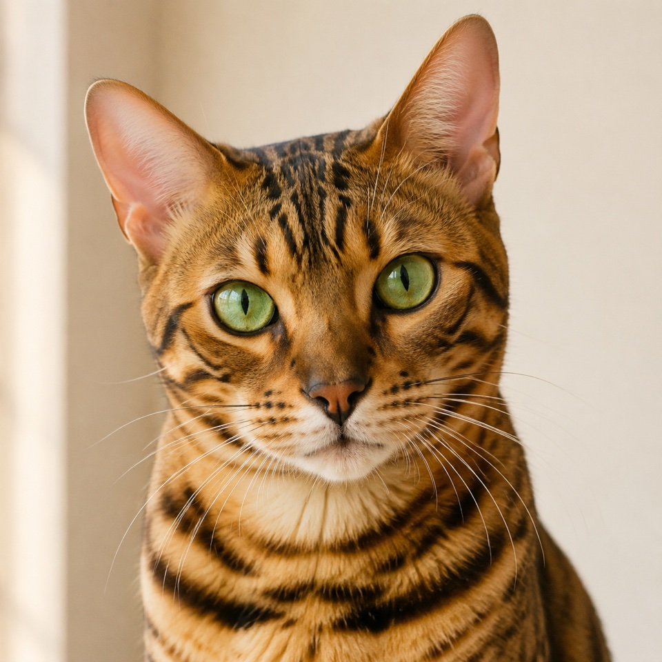 Bengal cat close-up portrait