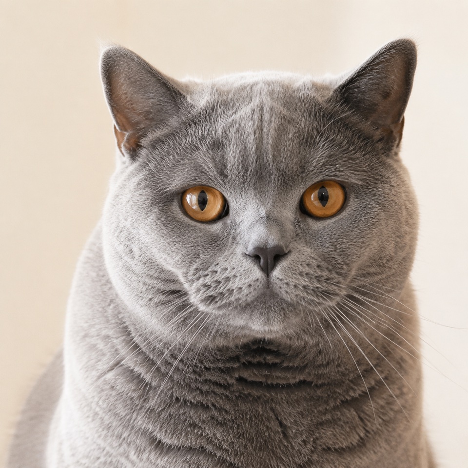 British Shorthair cat close-up portrait