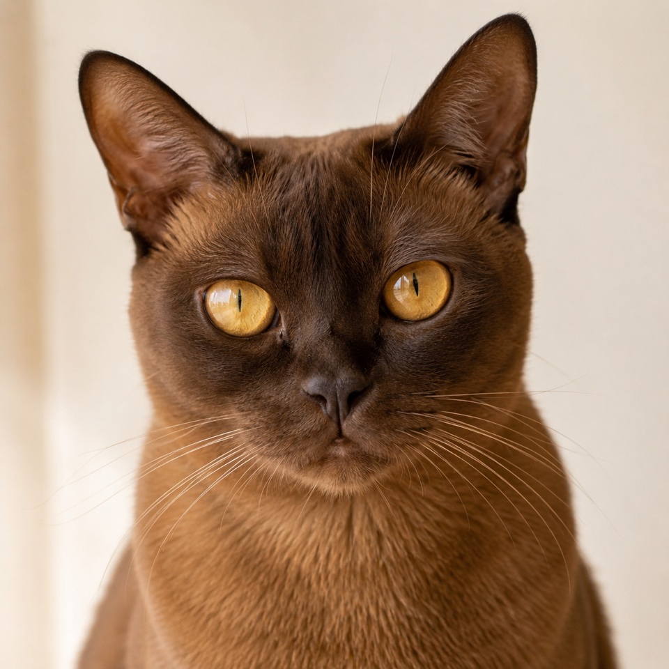Burmese cat close-up portrait