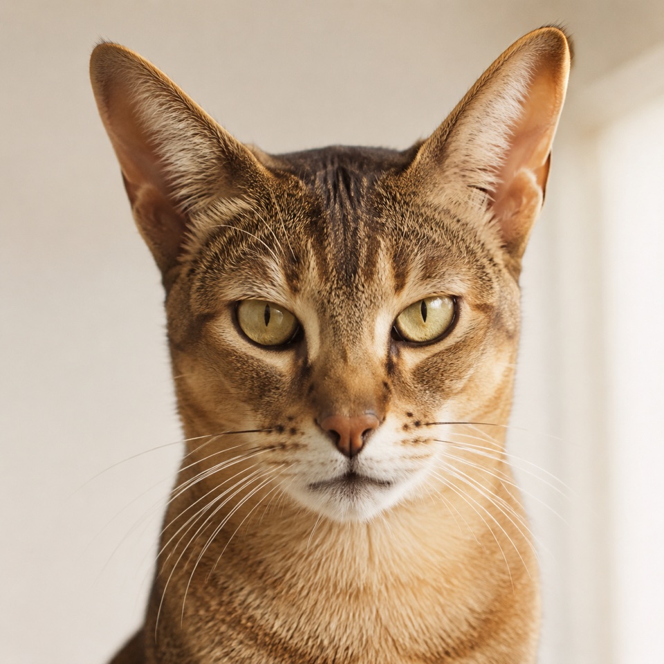 Chausie cat close-up portrait