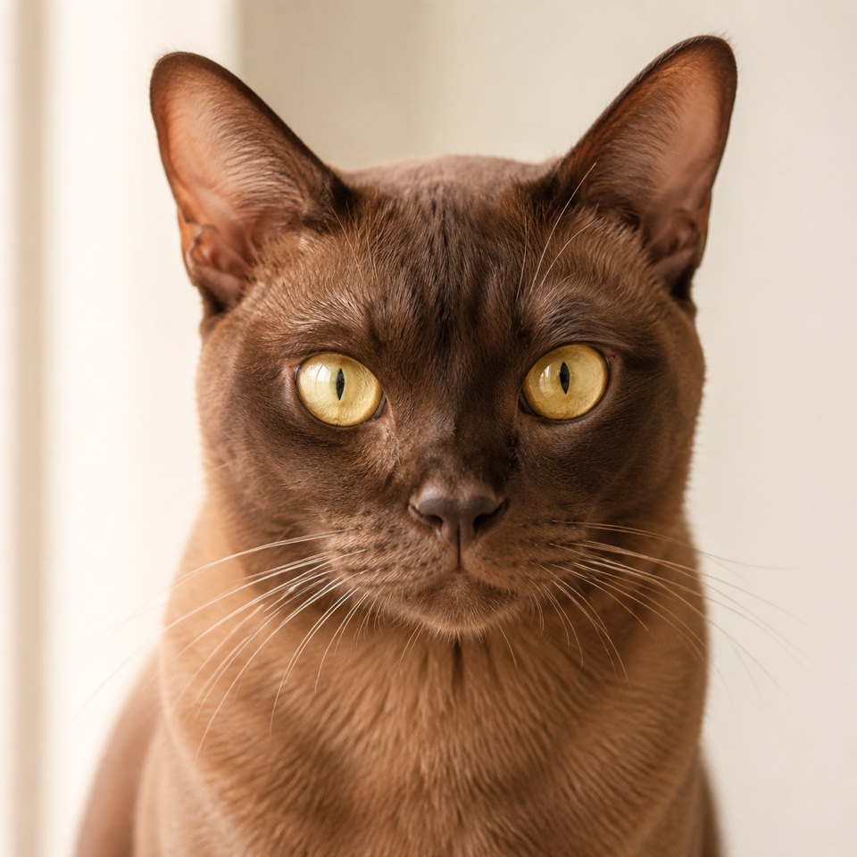 European Burmese cat close-up portrait