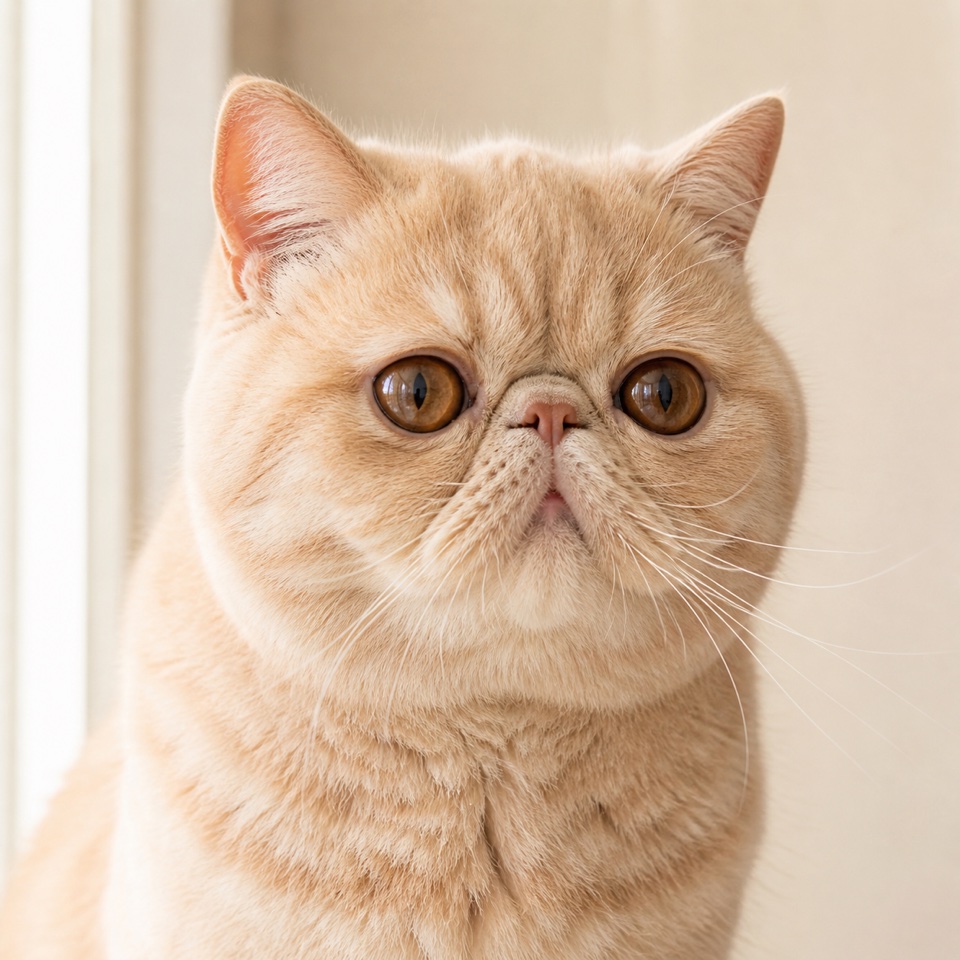 Exotic Shorthair cat close-up portrait