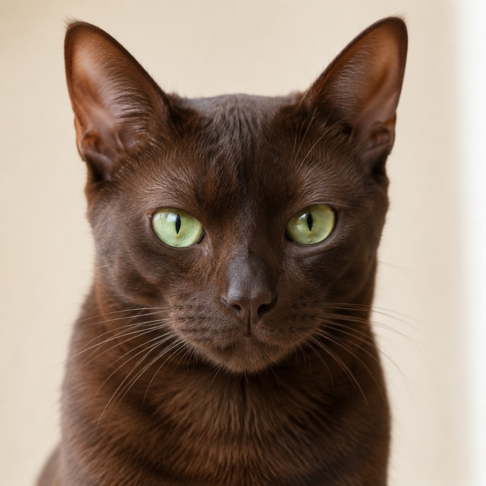 Havana Brown cat close-up portrait