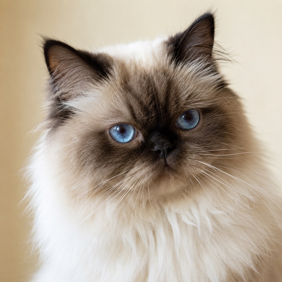 Himalayan cat close-up portrait