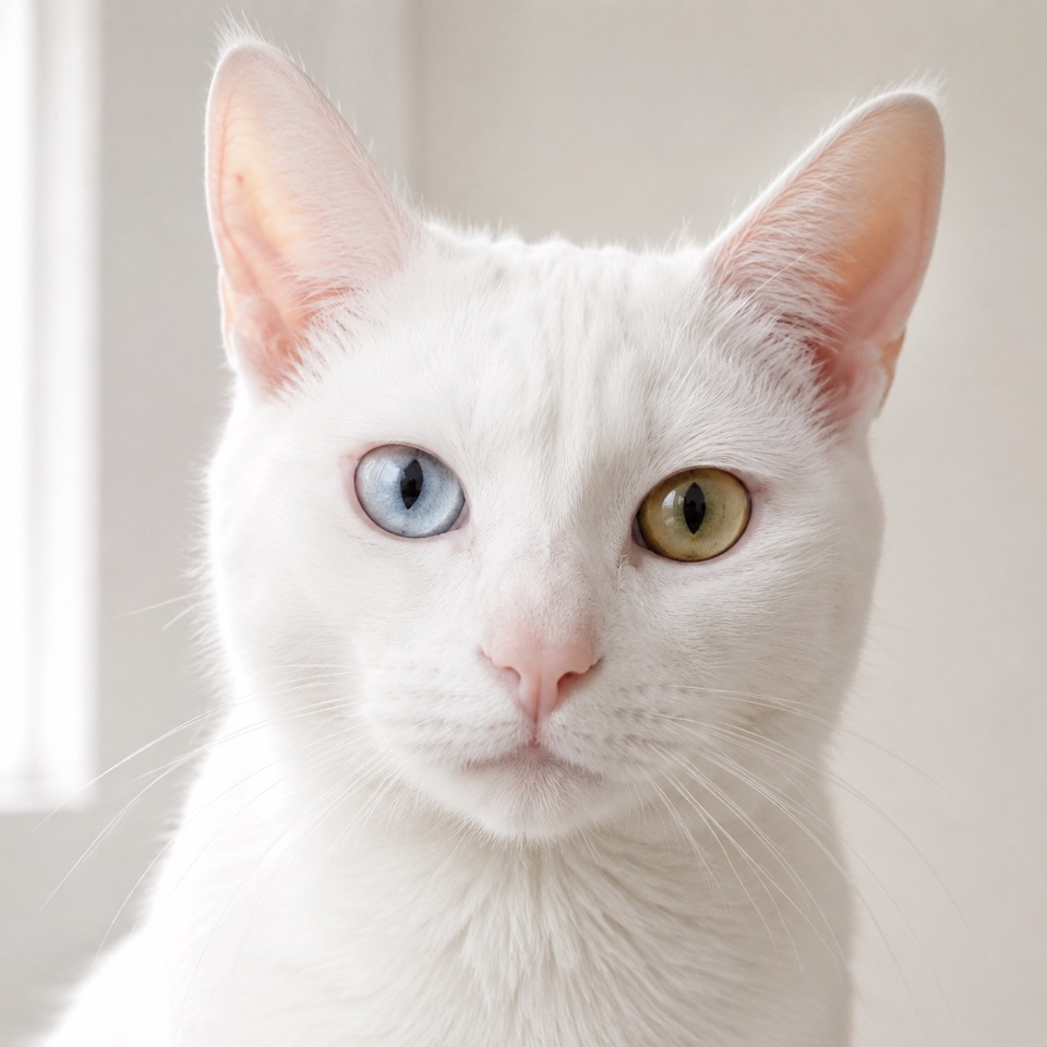 Khao Manee cat close-up portrait