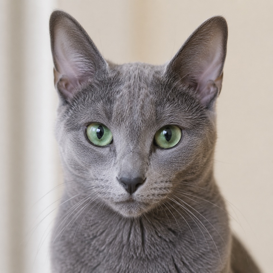 Korat cat close-up portrait