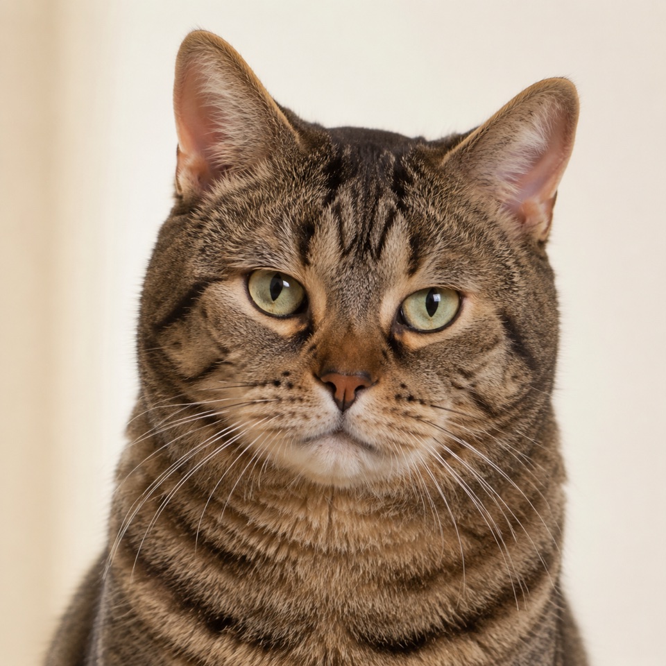 Manx cat close-up portrait