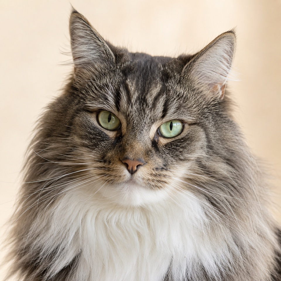 Norwegian Forest Cat cat close-up portrait