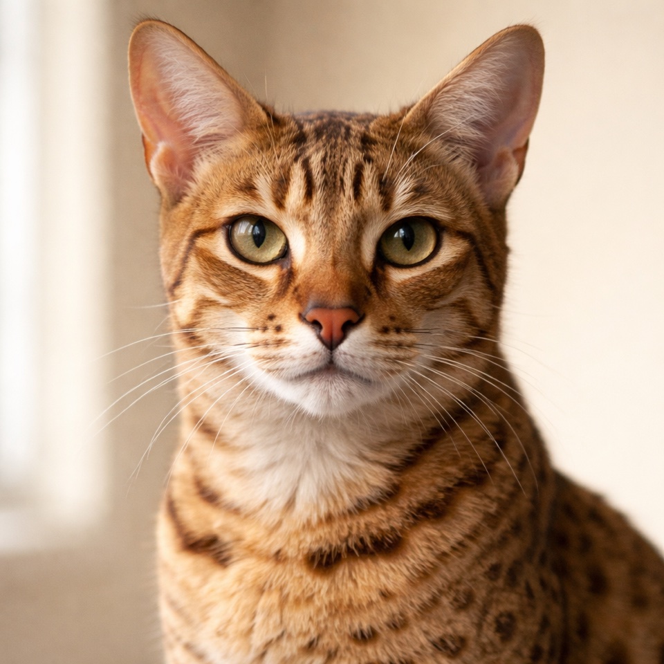 Ocicat cat close-up portrait