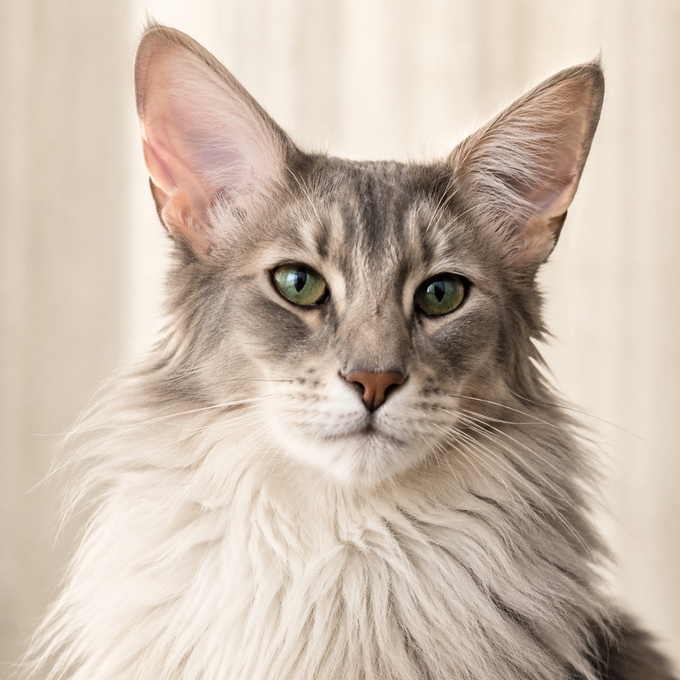 Oriental Longhair cat close-up portrait