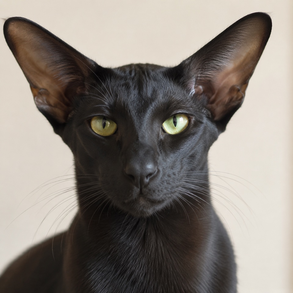 Oriental Shorthair cat close-up portrait