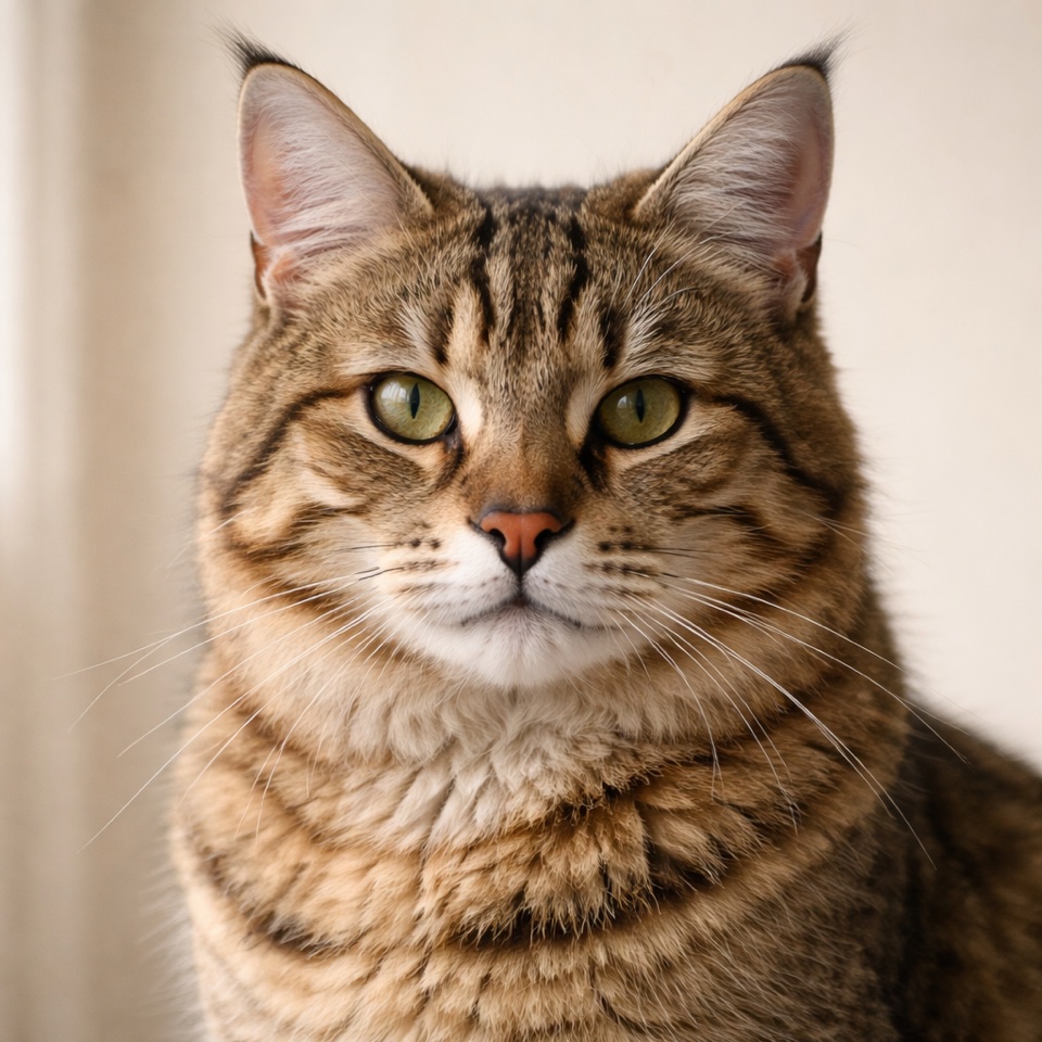 Pixiebob cat close-up portrait