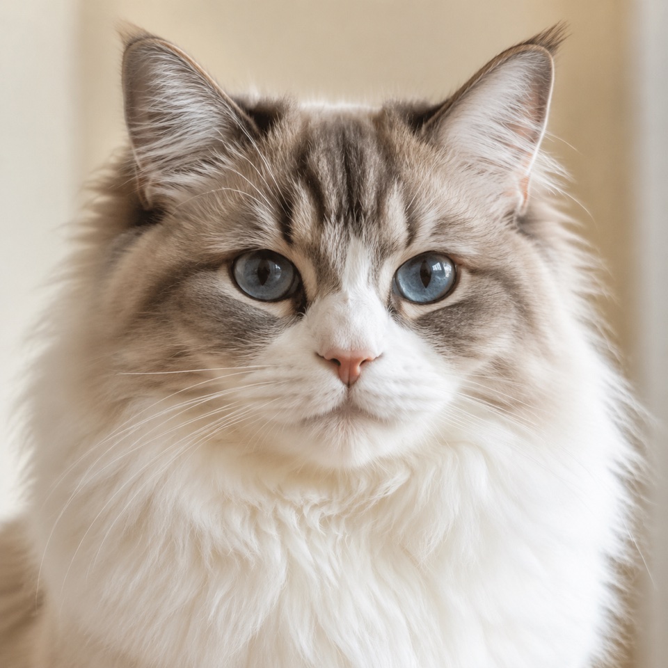RagaMuffin cat close-up portrait