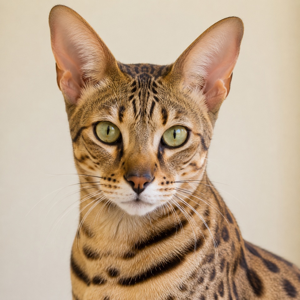 Serengeti cat close-up portrait