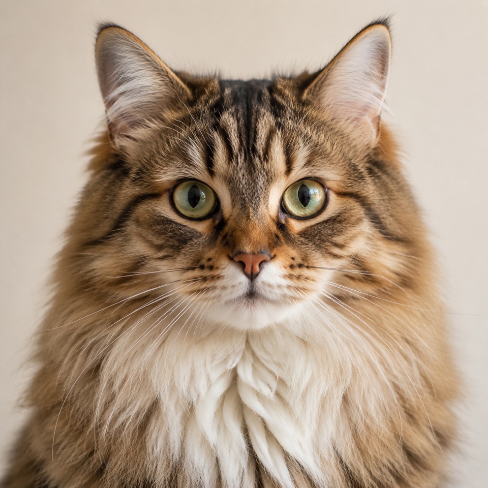 Siberian cat close-up portrait