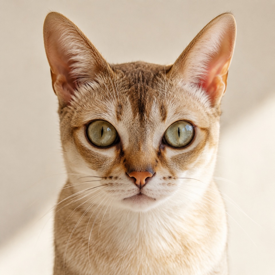 Singapura cat close-up portrait