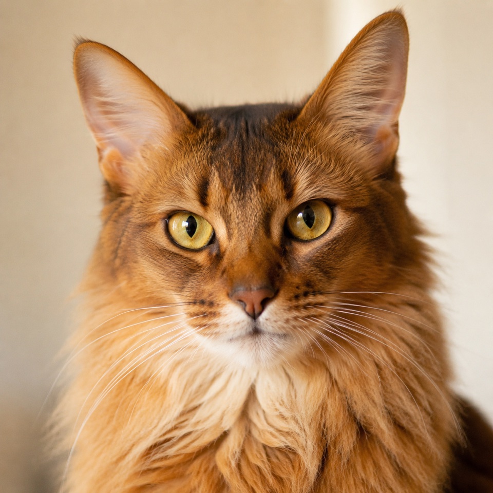 Somali cat close-up portrait