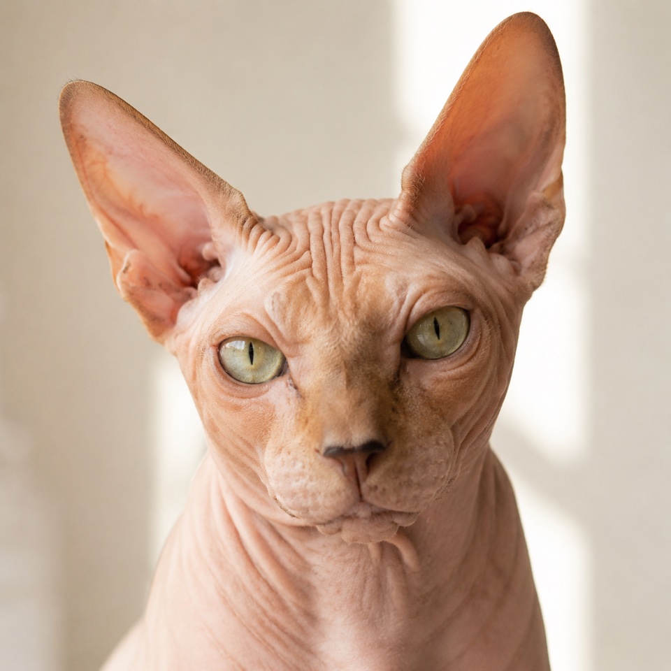 Sphynx cat close-up portrait